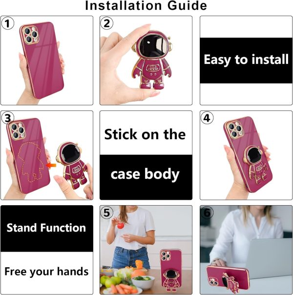 Pepmune iPhone 15 Pro Max Case with Cute 3D Astronaut Stand