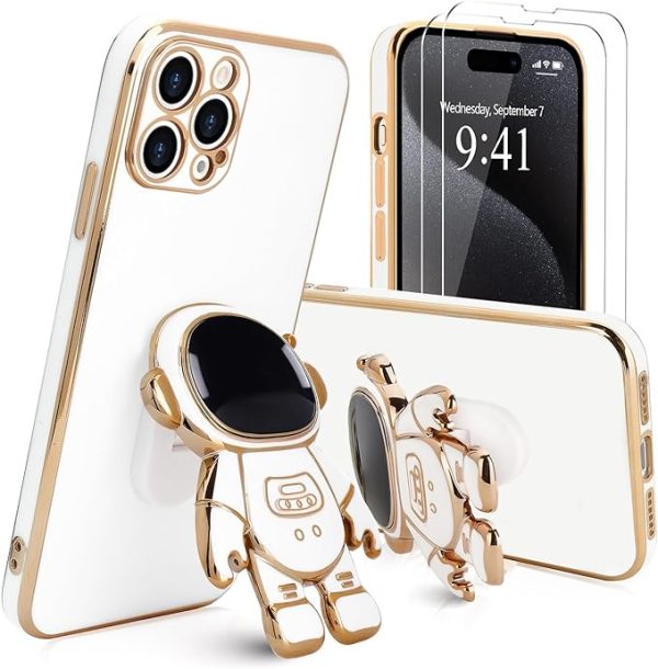 Pepmune iPhone 15 Pro Max Case with Cute 3D Astronaut Stand