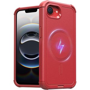 ESR Cyber Heavy Duty MagSafe Case for iPhone 16e - Red